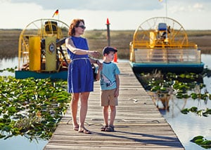 Family airboat ride in the Everglades