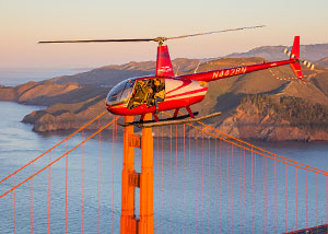 Helicopter Above Golden Gate Bridge