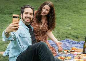 Couple Snapping a Picnic Selfie
