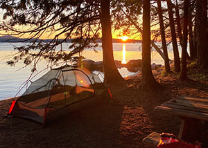 Campsite at sunset