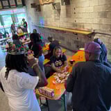 Group trying beers
