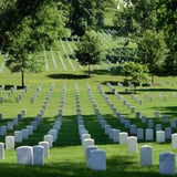 Rows of Grave Stones in Grass 