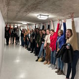 Group Posing in a Not so Tall Tunnel
