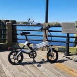 Electric bike on dock
