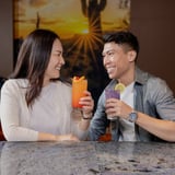 Couple with cocktails