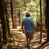 Man hiking in the woods