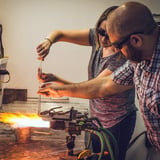 Romantic Glass Blowing Lesson in Philly 