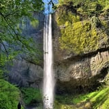 Full length of waterfall