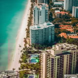Buildings and beach