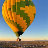 Hot air balloon over desert