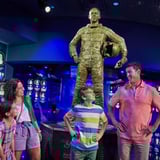 Family posing like statue