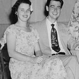 Black and white photo of couple