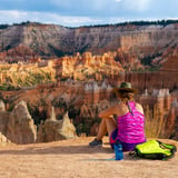 Woman viewing canyon