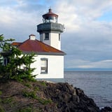 Lighthouse seen on Kayak and Wine Tasting Experience on San Juan