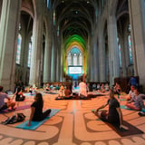 Yoga in cathedral
