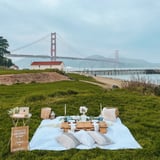 Picnic in front of Golden Gate Bridge