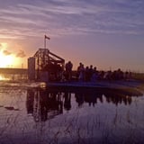 Airboat at dock