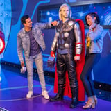 The images shown depict wax figures created and owned by Madame Tussauds.