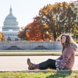 Woman in front of Capitol Building