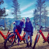 Women with eBike in Front of Mountains