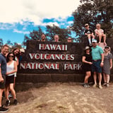 Group at National Park sign