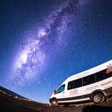 White Van in Star Filled Sky
