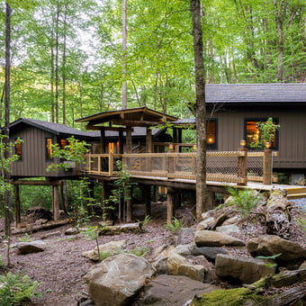 2-Night Treehouse Cabin Getaway for Two and Mountaintop Dinner