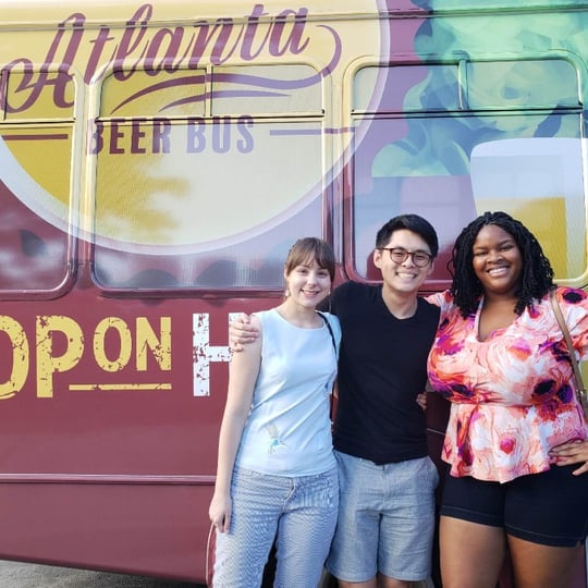 Group in front of Atlanta Beer Bus