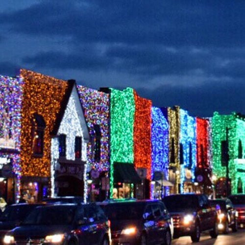 Rochester with Christmas Lights