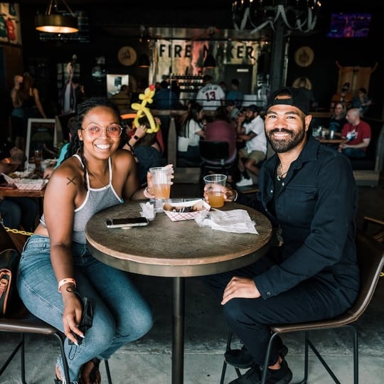 Couple at table