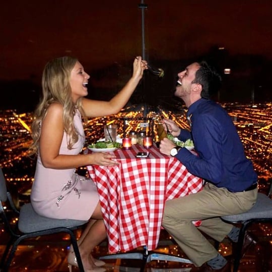 Couple enjoying dinner