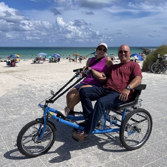 Couple on Trike at Beach