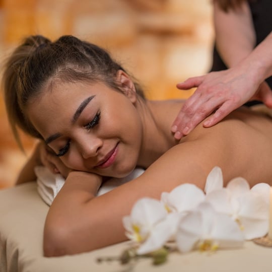 Woman enjoying massage
