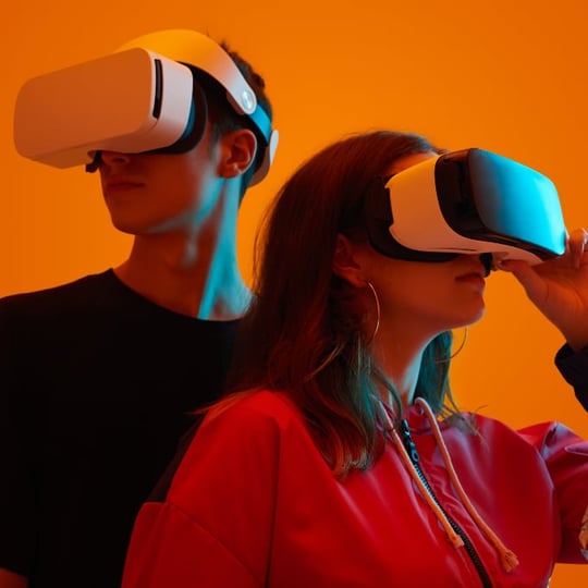 Couple using VR