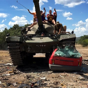 Crush a Car in a Tank near San Antonio