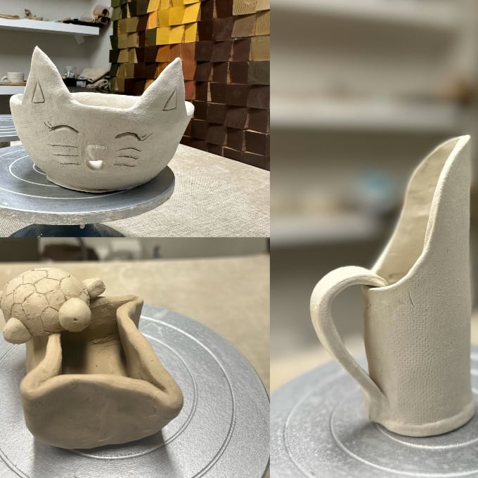 Finished clay pieces 