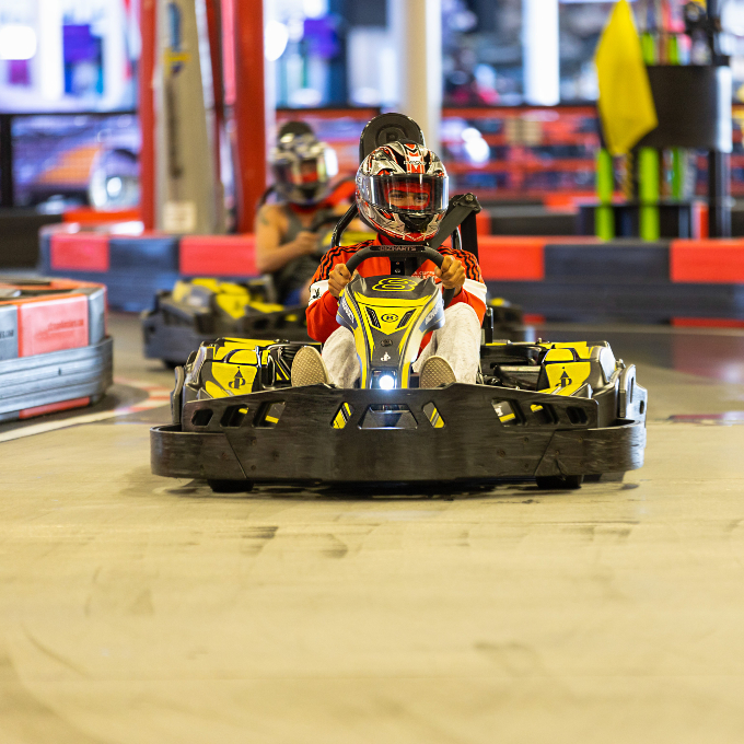 Person in go kart