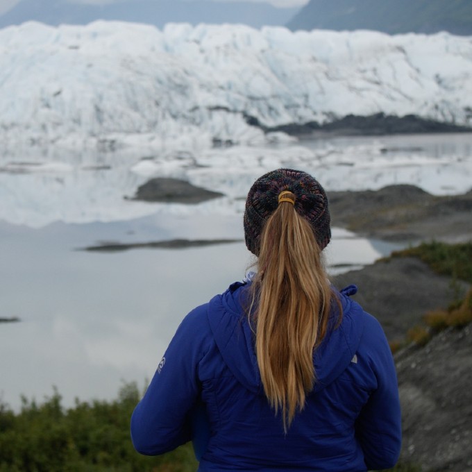 Woman Taking in Glacier Views