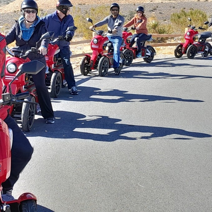 Group on scooters