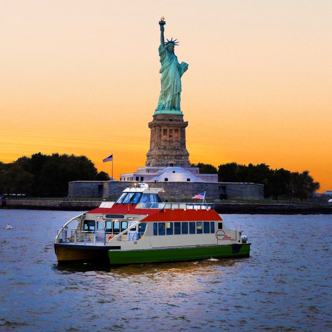 Boat at Statue of Liberty