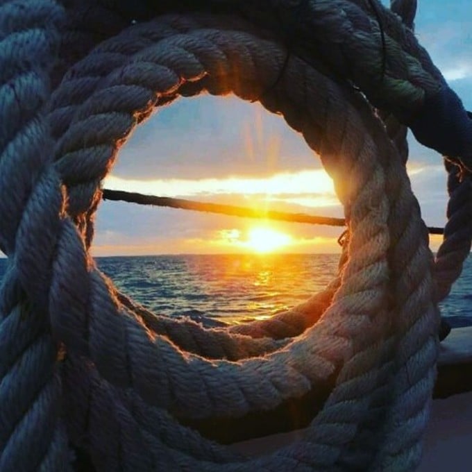 Rope framing sunset
