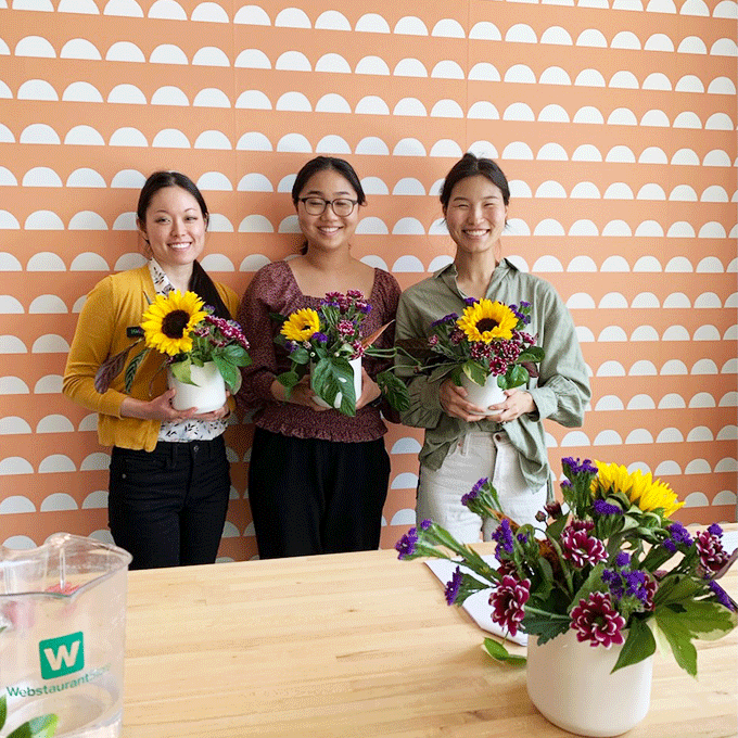 3 ladies with sunflowers