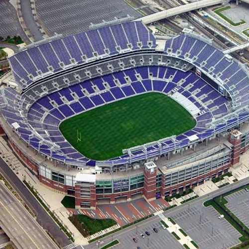Baltimore Ravens Stadium on Plane Ride