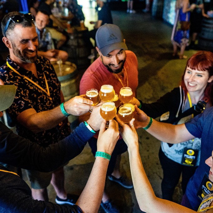 Group toasting beers