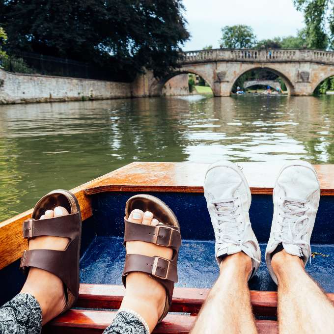 Two people on canal