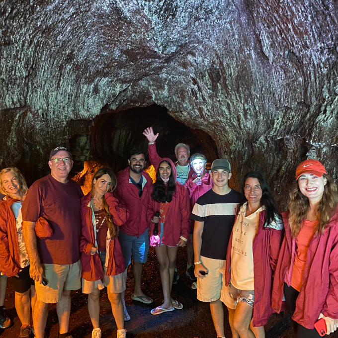 Group in cave
