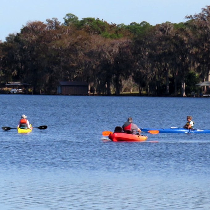 Multiple people kayaking