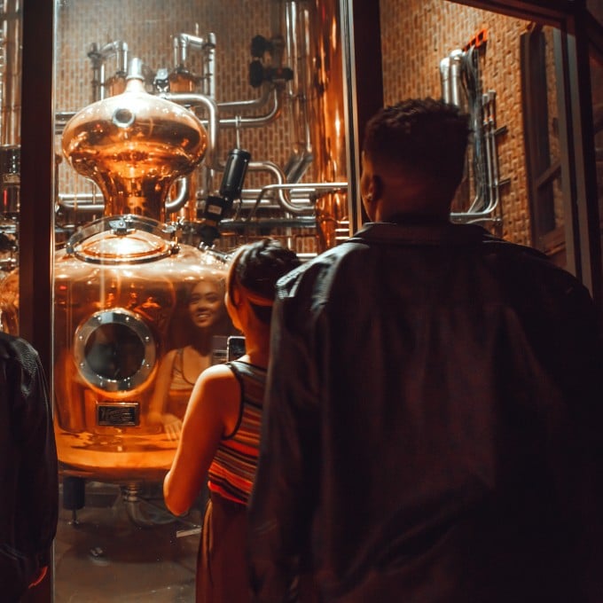 Inside distillery