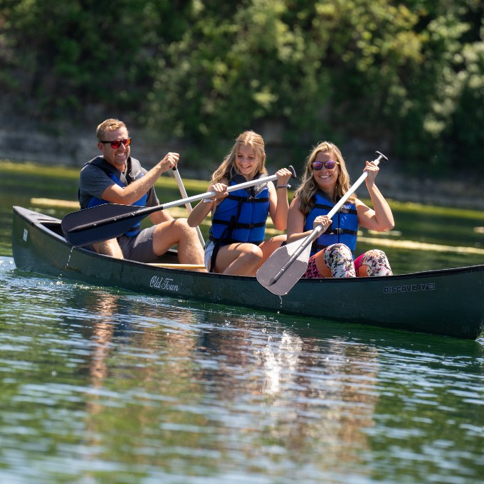 Group canoeing