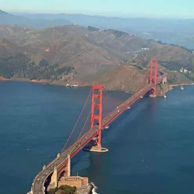 Golden Gate Bridge on SF Airplane Tour